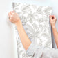 Tropical Sketch Toile Brown Wallpaper