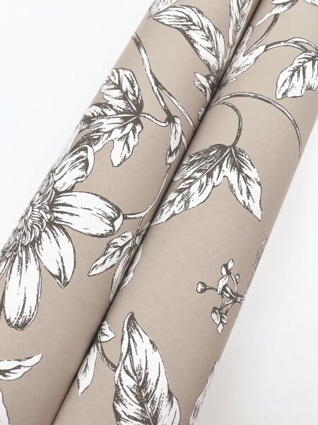 Passion Flower Toile Linen Wallpaper