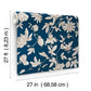 Passion Flower Toile Navy Wallpaper