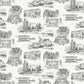Modern Vista Toile Black Wallpaper