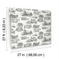 Modern Vista Toile Black Wallpaper