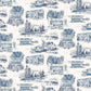 Modern Vista Toile Navy Wallpaper