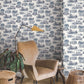 Modern Vista Toile Navy Wallpaper