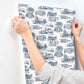 Modern Vista Toile Navy Wallpaper