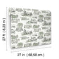 Modern Vista Toile Evergreen Wallpaper