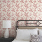 Anemone Toile French Red Wallpaper