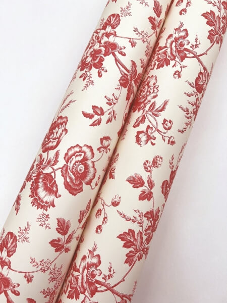 Anemone Toile French Red Wallpaper