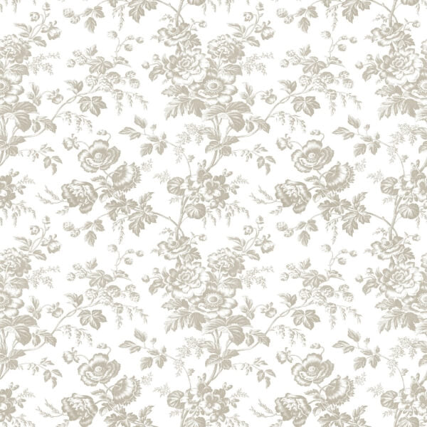 Anemone Toile Taupe Wallpaper