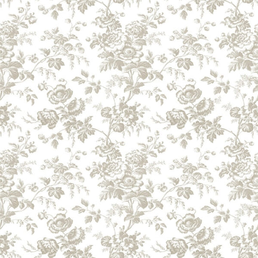 Anemone Toile Taupe Wallpaper