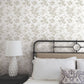 Anemone Toile Taupe Wallpaper