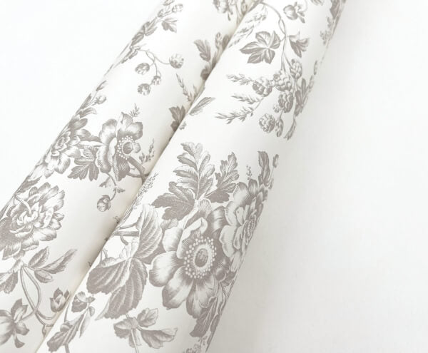 Anemone Toile Taupe Wallpaper