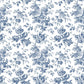 Anemone Toile Navy Wallpaper
