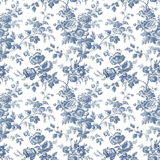 Anemone Toile Navy Wallpaper