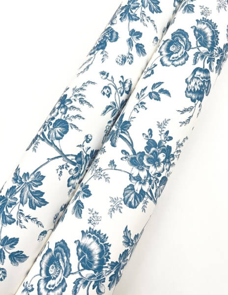 Anemone Toile Navy Wallpaper