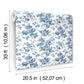 Anemone Toile Navy Wallpaper