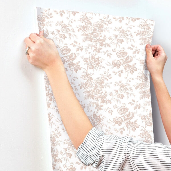Anemone Toile Blush Wallpaper