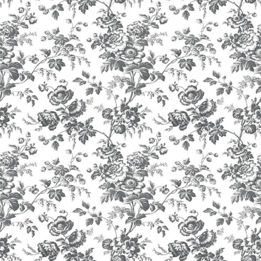 Anemone Toile Black Wallpaper