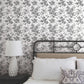 Anemone Toile Black Wallpaper