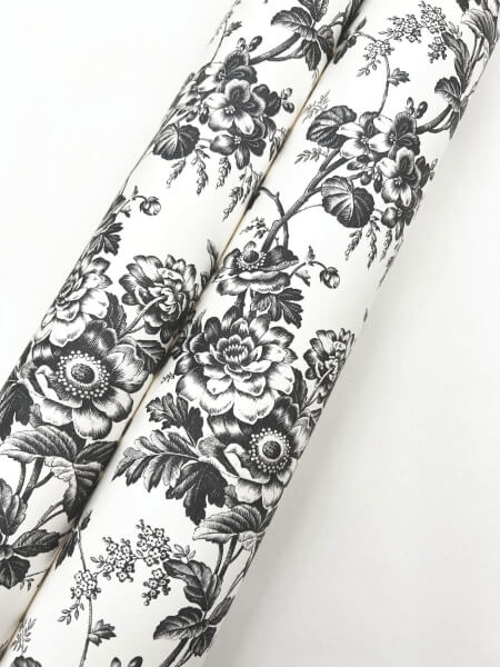 Anemone Toile Black Wallpaper