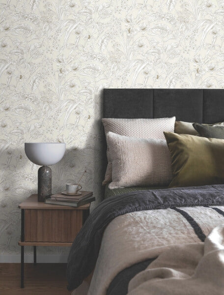 Orchid Conservatory Toile Beige & Taupe Wallpaper