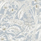 Orchid Conservatory Toile Blue & Taupe Wallpaper