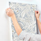 Orchid Conservatory Toile Blue & Taupe Wallpaper