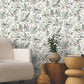 Mushroom Garden Toile Red & Green Wallpaper