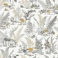 Mushroom Garden Toile Neutral & Gold Wallpaper