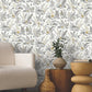 Mushroom Garden Toile Neutral & Gold Wallpaper