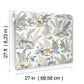 Mushroom Garden Toile Neutral & Gold Wallpaper