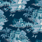 Pagoda And Sampan Scenic Navy Wallpaper