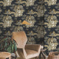 Pagoda And Sampan Scenic Black Wallpaper