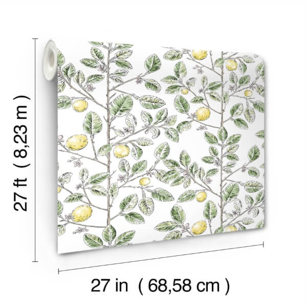 Limoncello Toile Green Wallpaper
