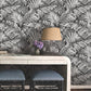 Palm Cove Toile White & Black Wallpaper