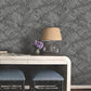 Palm Cove Toile Silver & Black Wallpaper