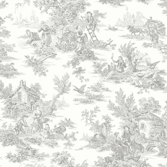 Campagne Toile Grey Wallpaper
