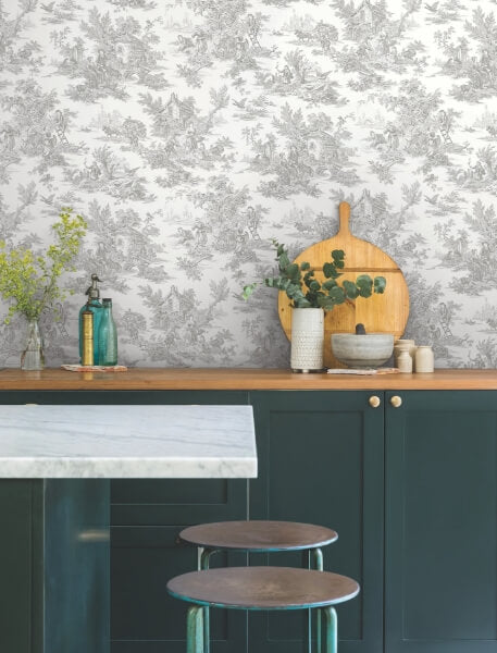 Campagne Toile Grey Wallpaper