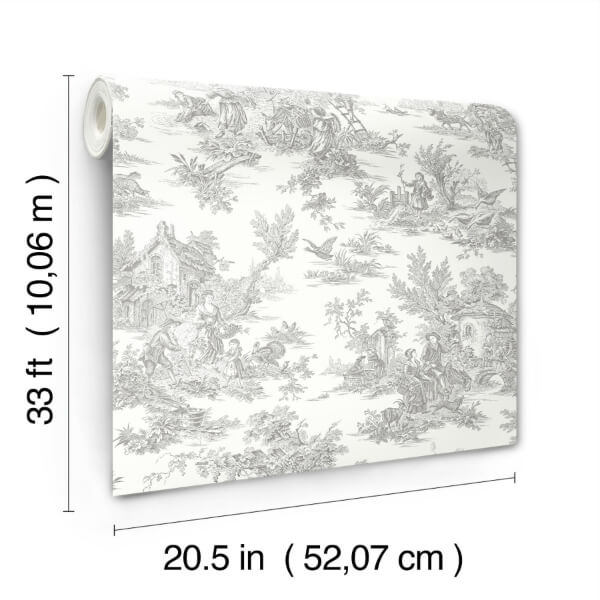 Campagne Toile Grey Wallpaper