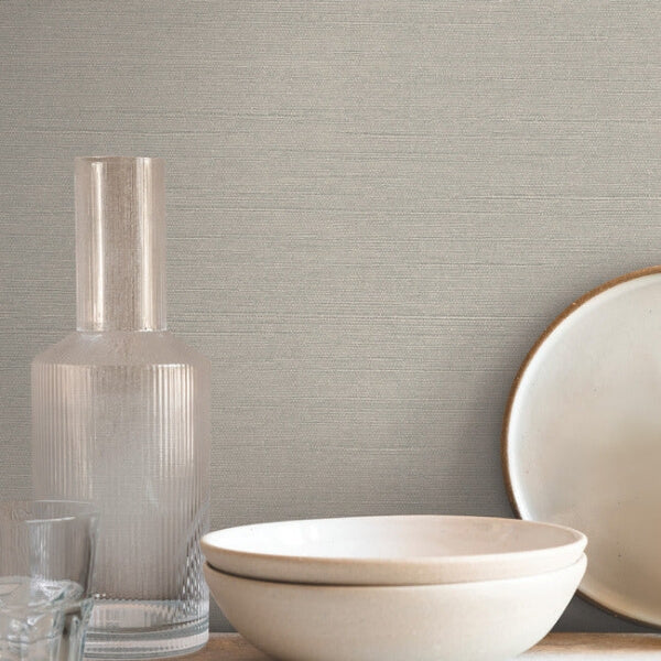 Shimmering Linen Grey Wallpaper