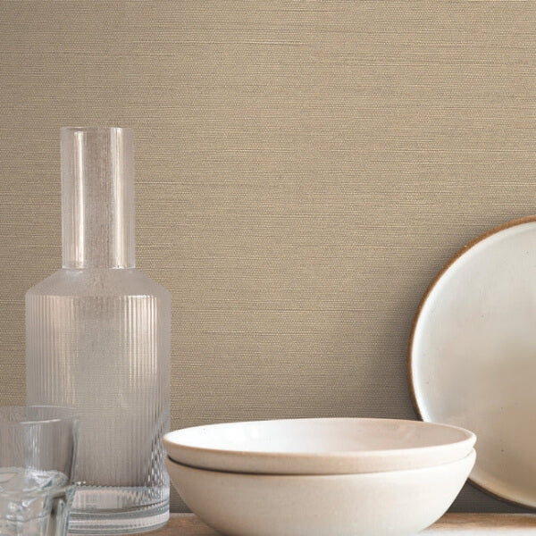 Shimmering Linen Light Caramel Wallpaper