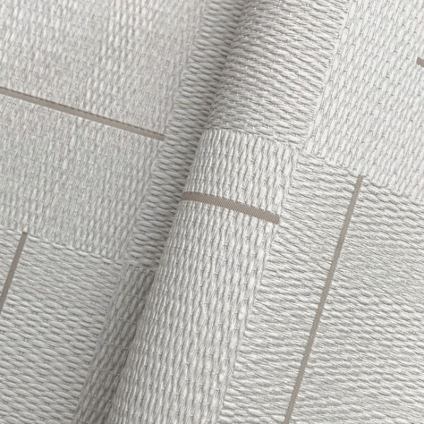 Geo Block Weave Linen Wallpaper