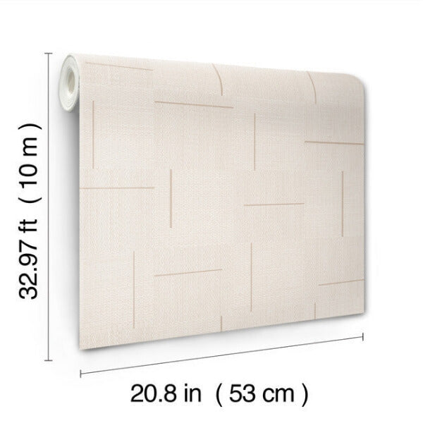 Geo Block Weave Linen Wallpaper
