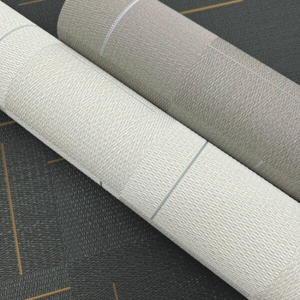 Geo Block Weave Taupe Wallpaper