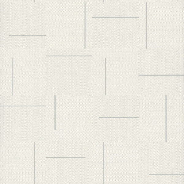 Geo Block Weave Ivory Wallpaper