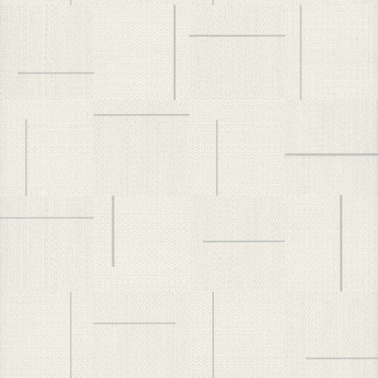 Geo Block Weave Ivory Wallpaper