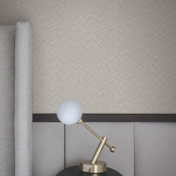 Raised Chevron Light Grey Wallpaper