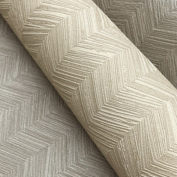 Raised Chevron Taupe Wallpaper