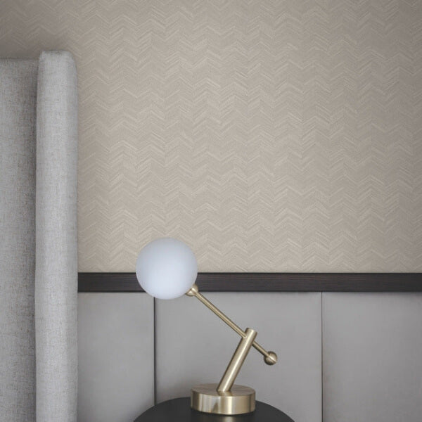 Raised Chevron Taupe Wallpaper