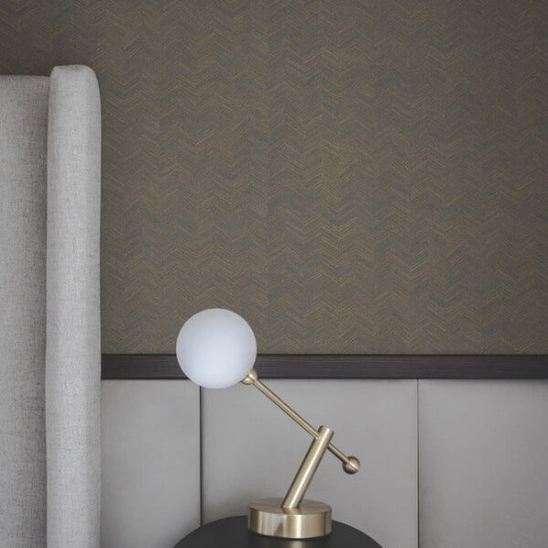 Raised Chevron Royal Blue Wallpaper
