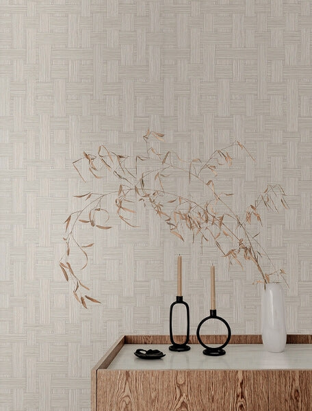 Basketry Dove Grey Wallpaper